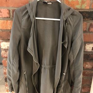 Army Green Long Utility Hooded Jacket